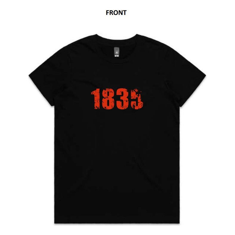 1835 Womans Scoop Neck Tee-Black