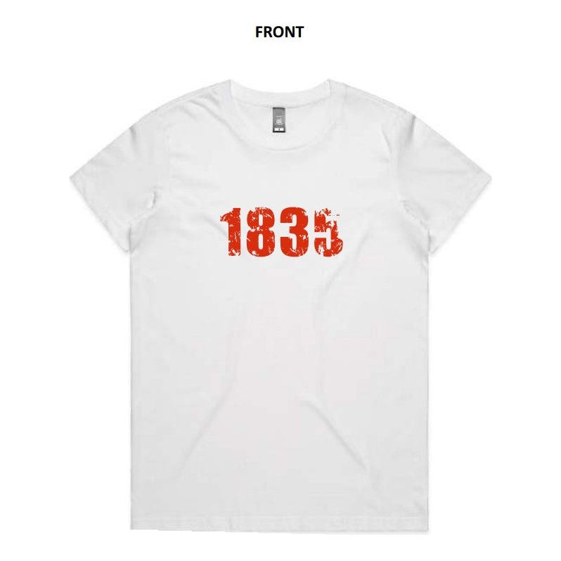 1835 Womans Scoop Neck Tee-White