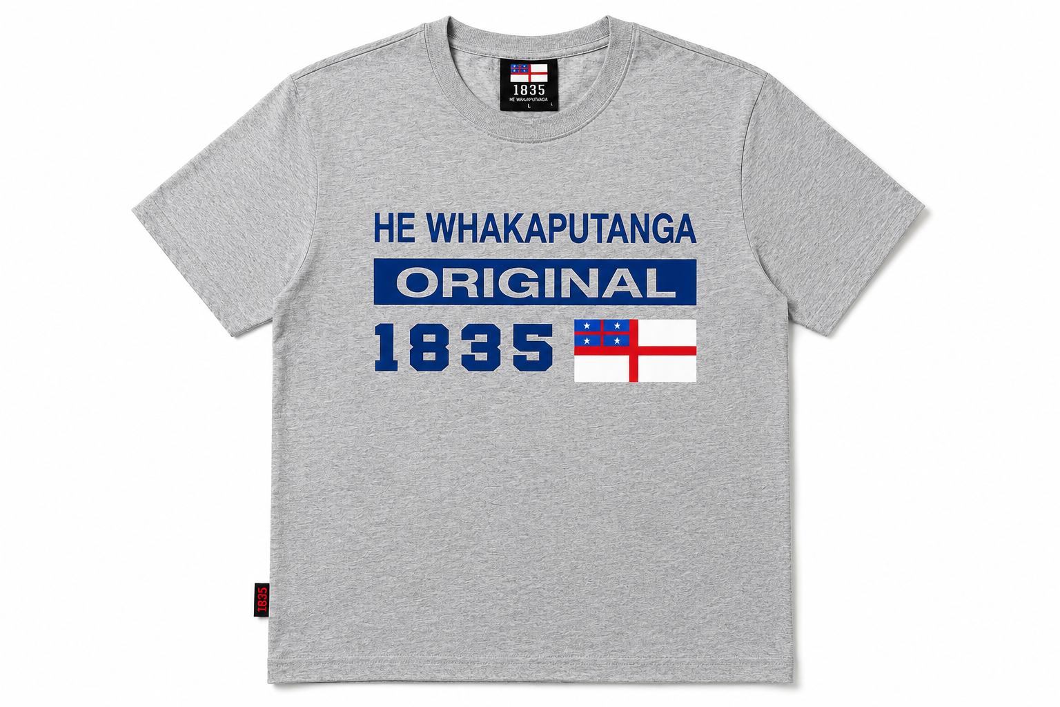 1835 Original He Wakaputanga -Grey Classic tee