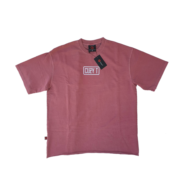 CRIMSON BOXED CREW NECK TEE-short sleeve