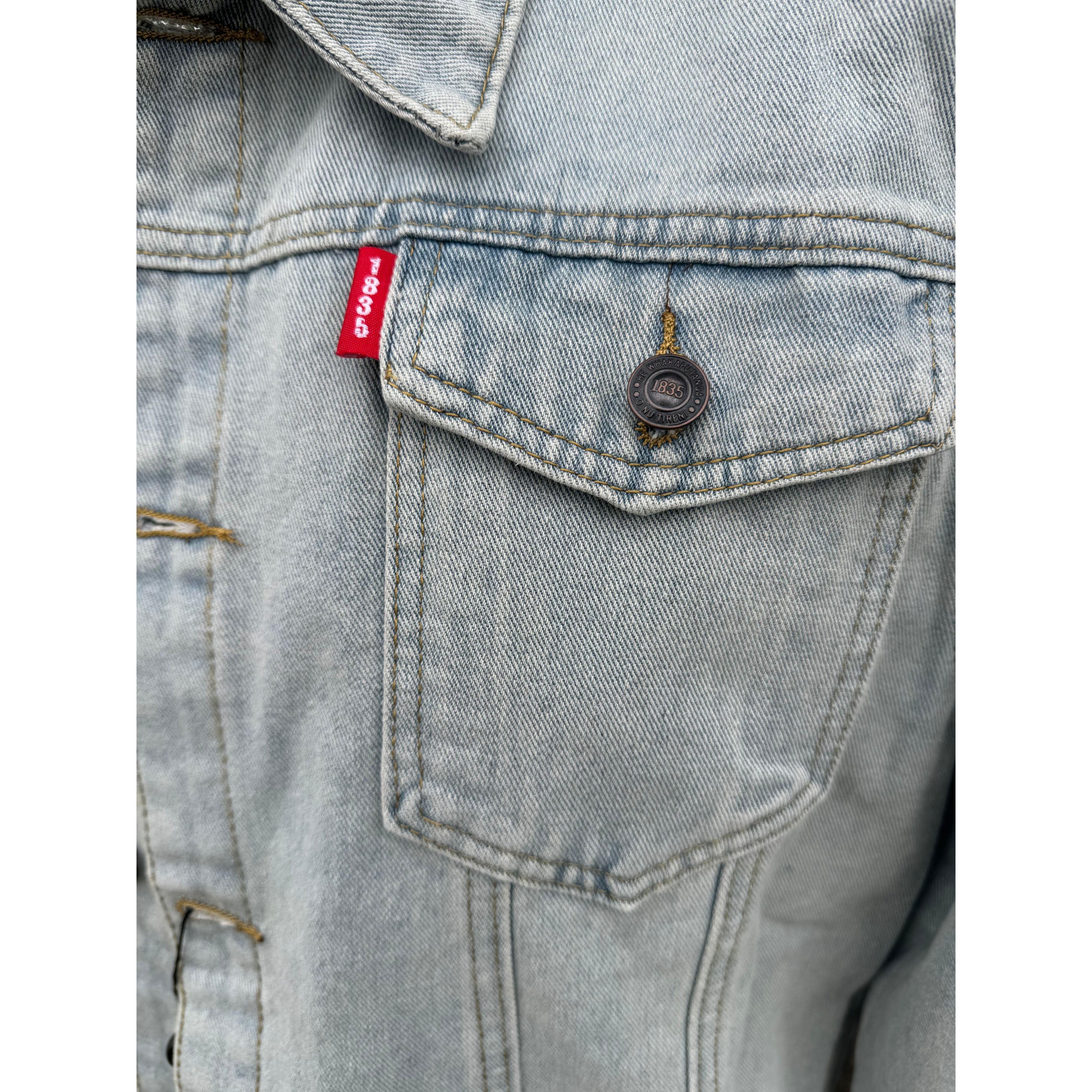 1835 He Whakaputanga Trucker Denim Acid Wash Jacket