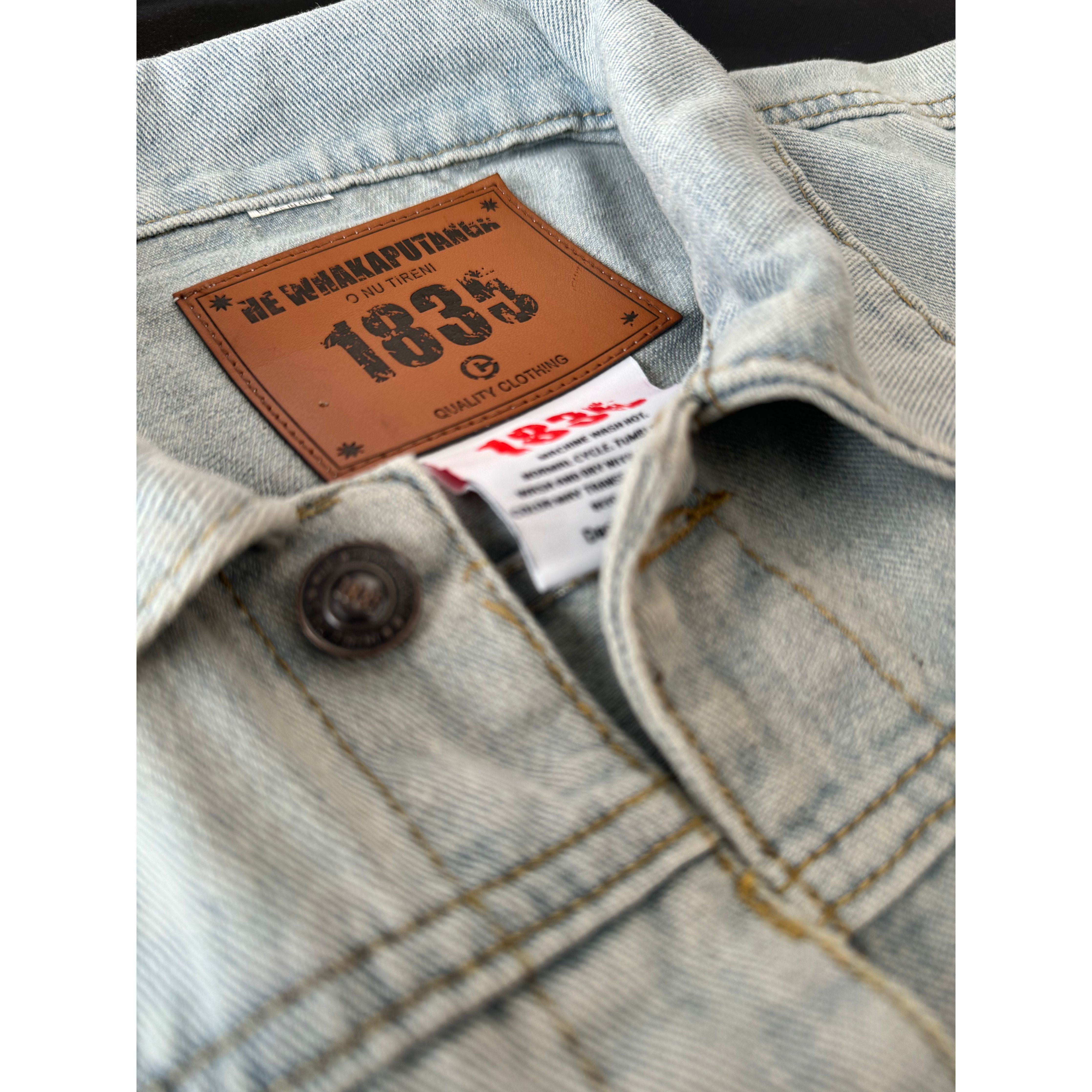 1835 He Whakaputanga Trucker Denim Acid Wash Jacket