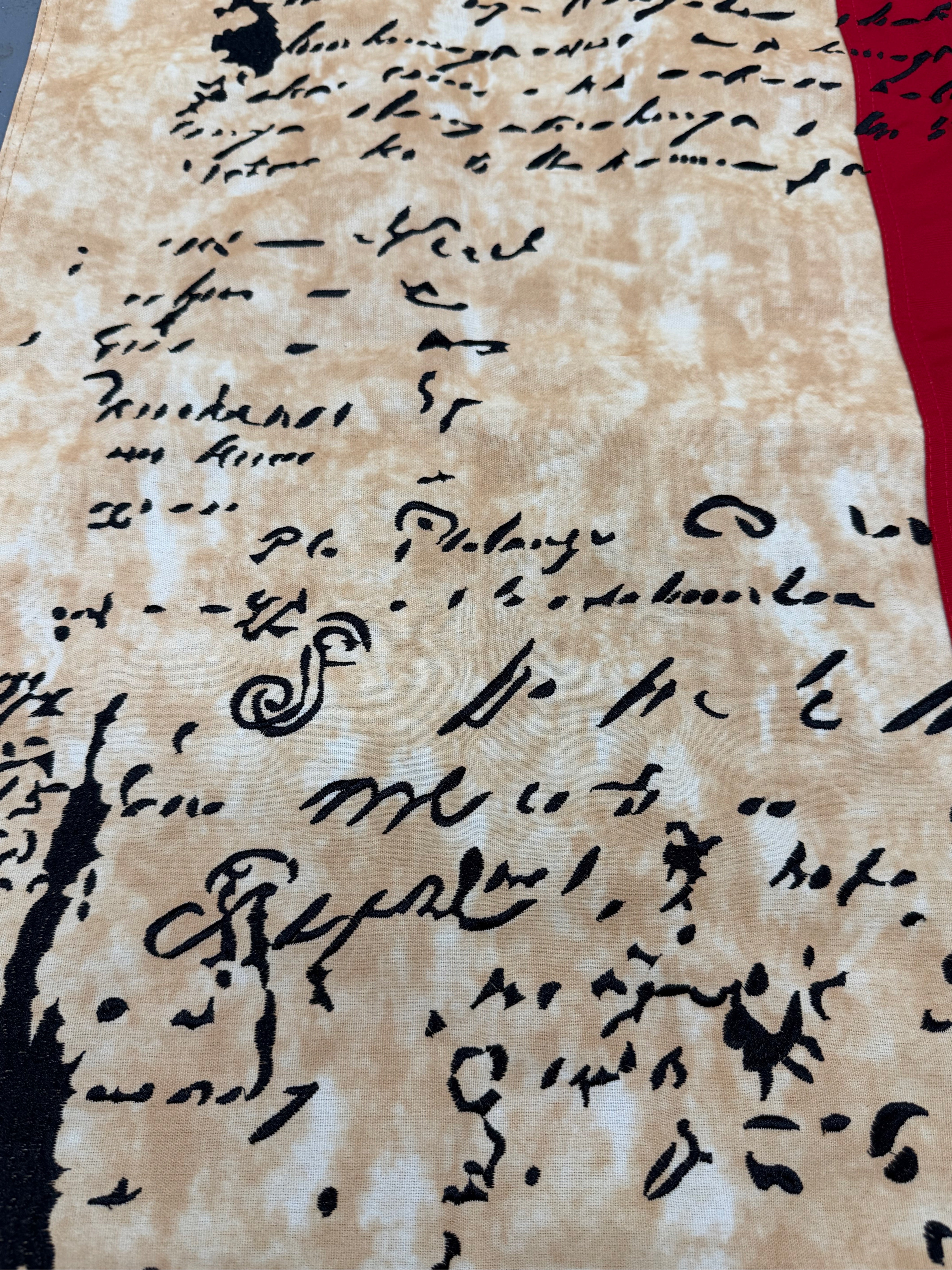 He Whakaputanga Flag with signatures