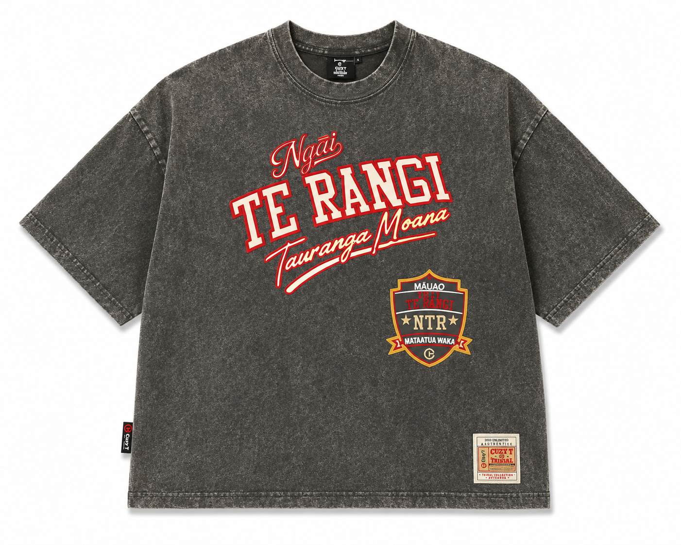 Ngai Te Rangi Acid Wash Over Sized Tee