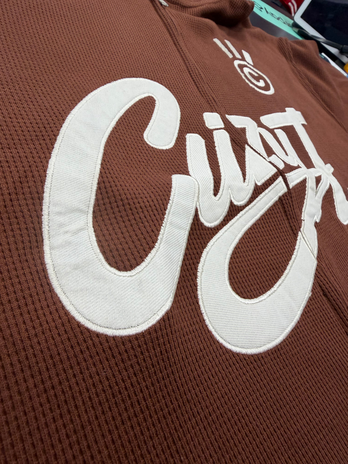 Cuzy T Waffle Zip Hoodie- Rusty