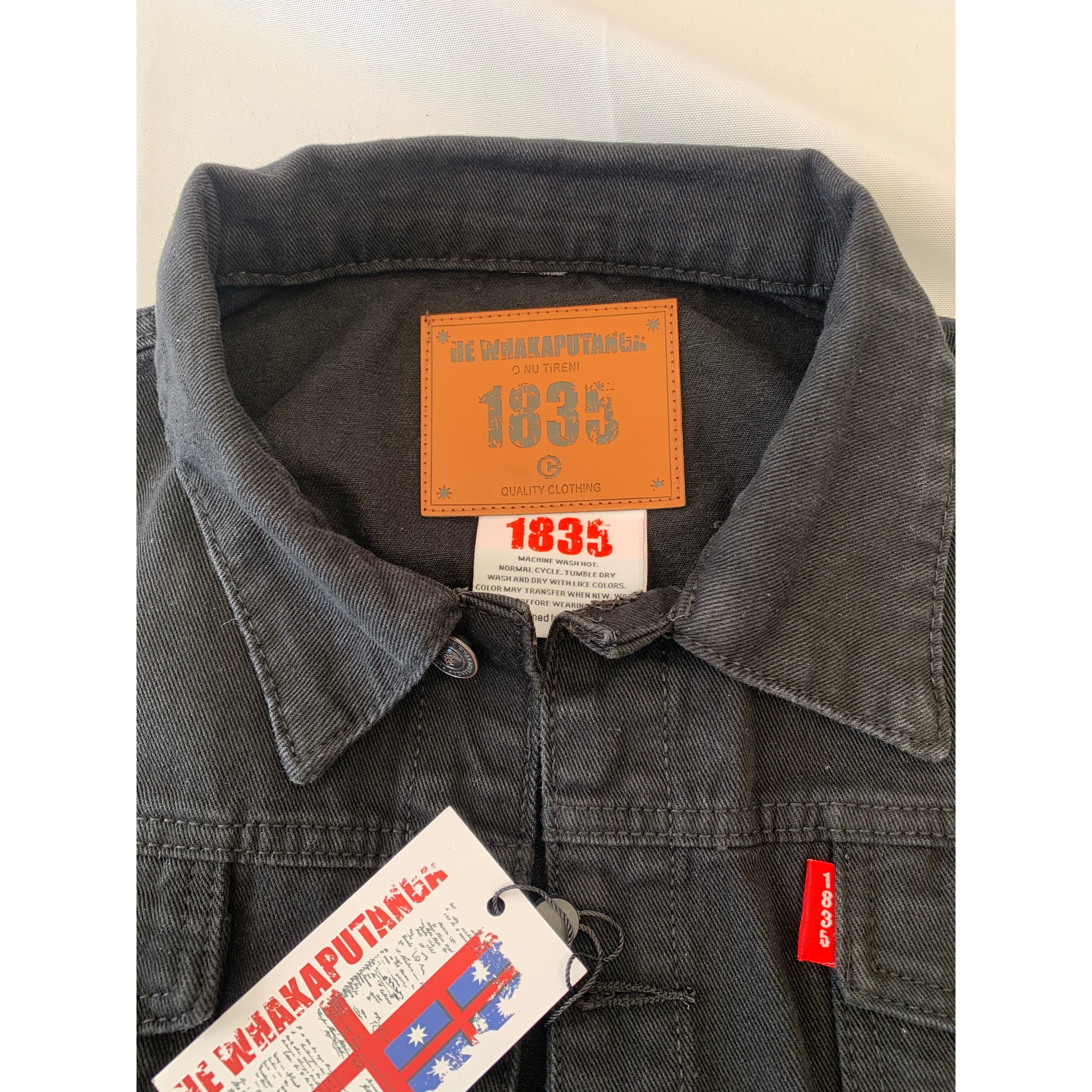 1835 Trucker Denim Unisex Jacket- Black
