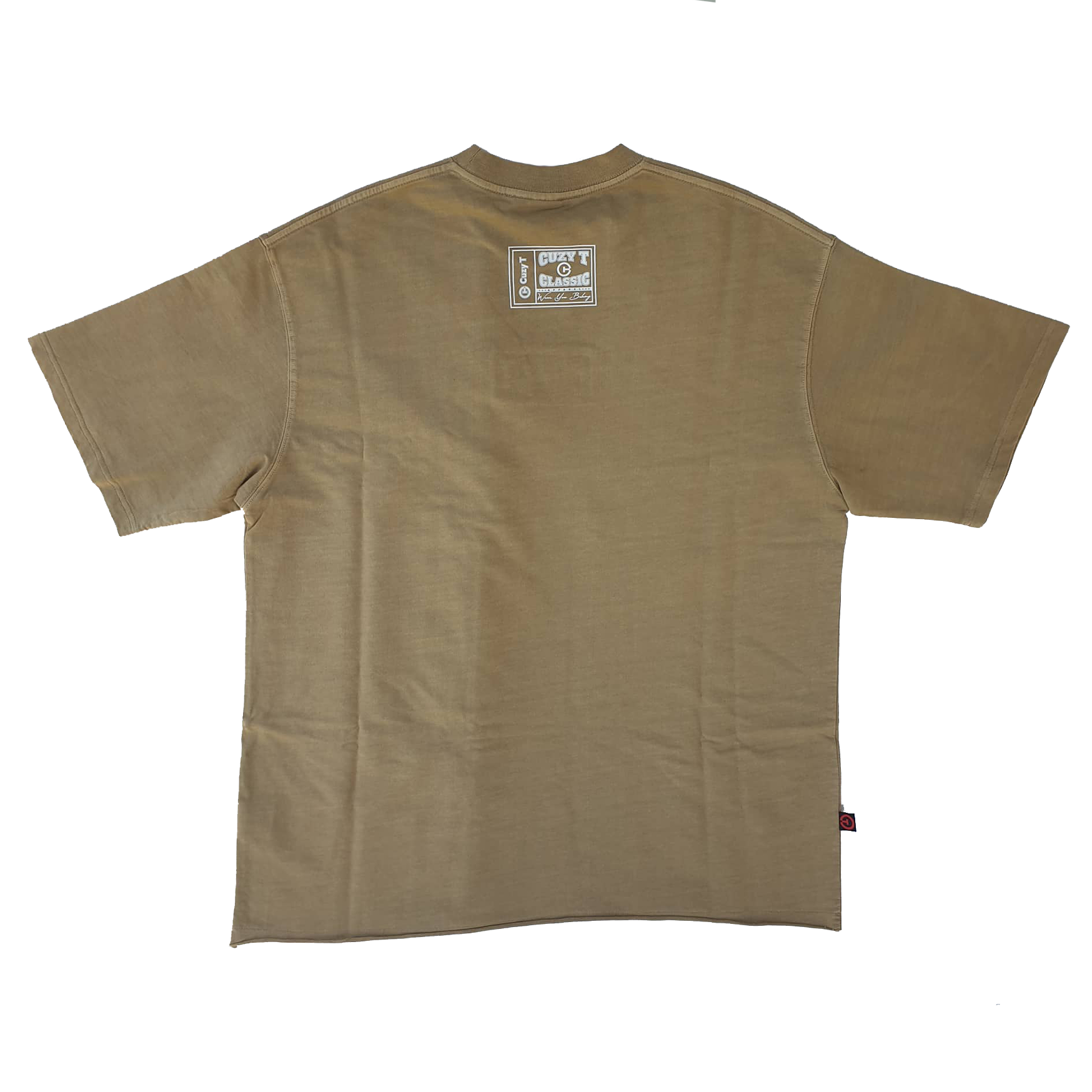 TAN BOXED CREW NECK - Short Sleeve - Cuzy T Apparel
