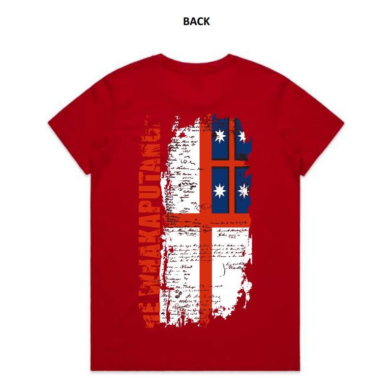 1835 Womans V Neck Tee-Red
