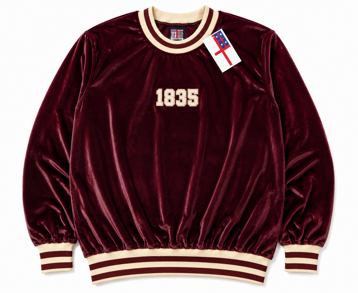 1835 Velveteen Crewneck - Maroon