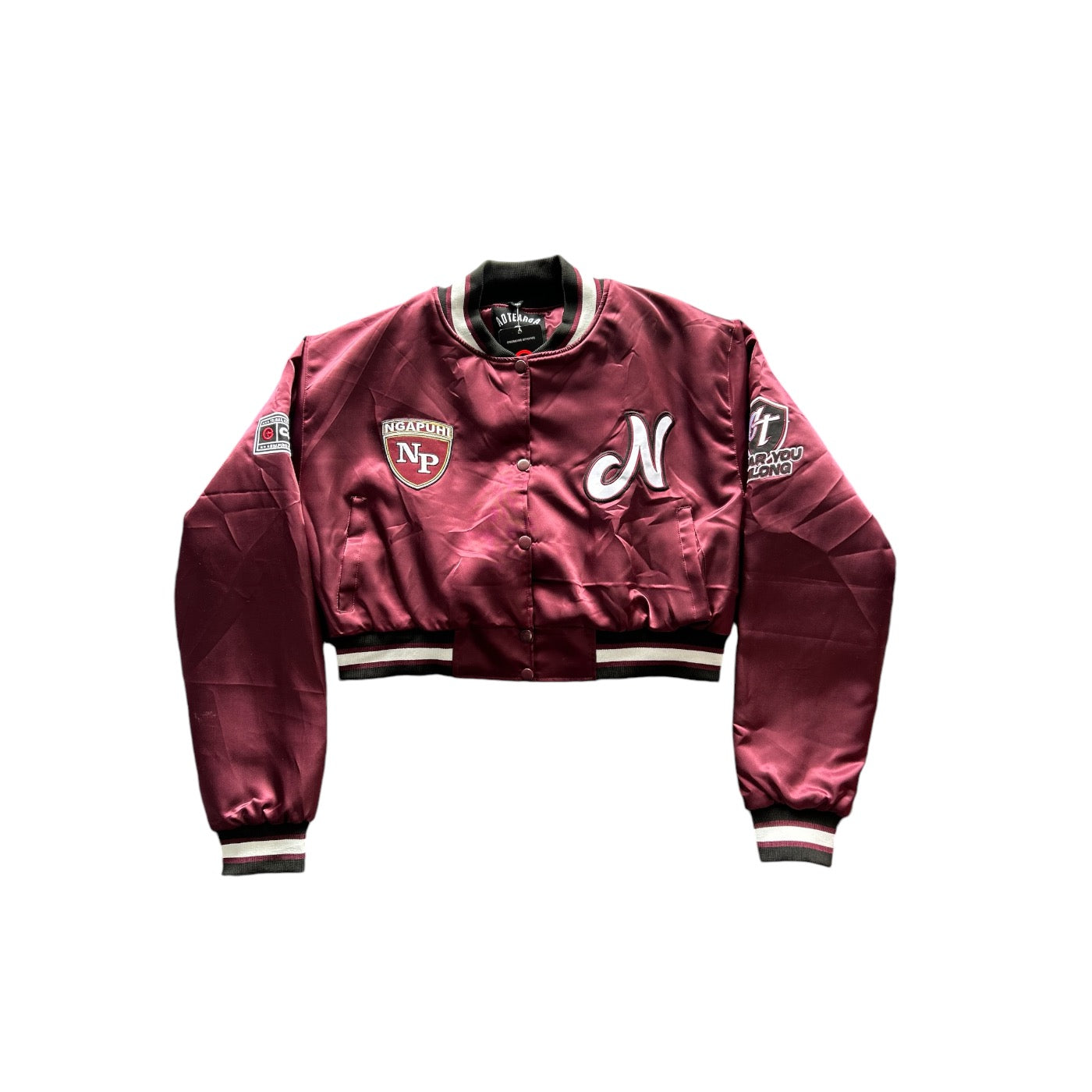 Ngapuhi cropped bomber jacket