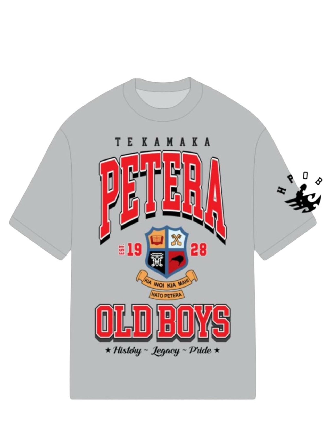 Hato Petera Old Boys T-shirt- Grey