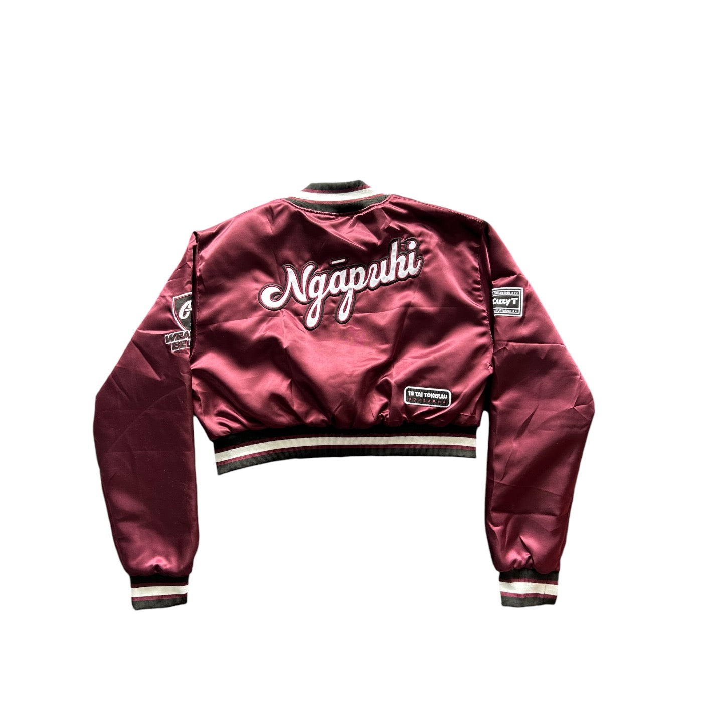 Ngapuhi cropped bomber jacket