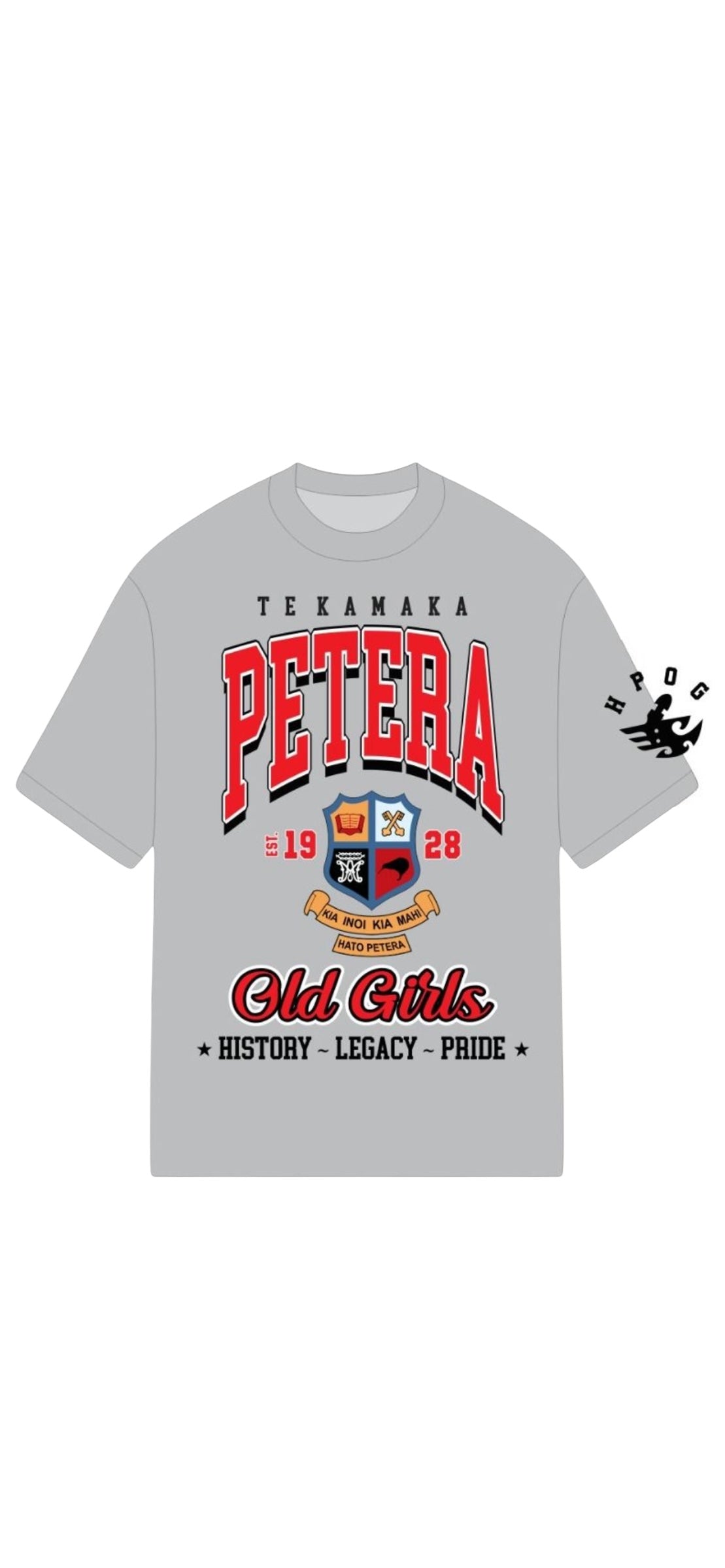 Hato Petera Old Girls T-shirt-Grey
