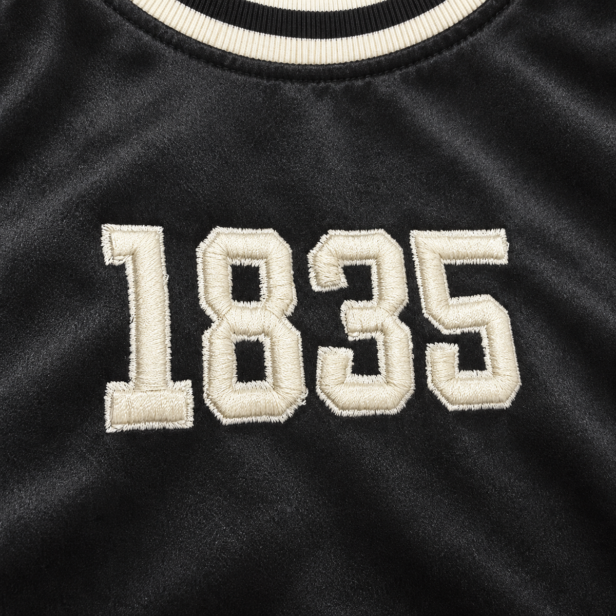1835 Velveteen crew neck - Black