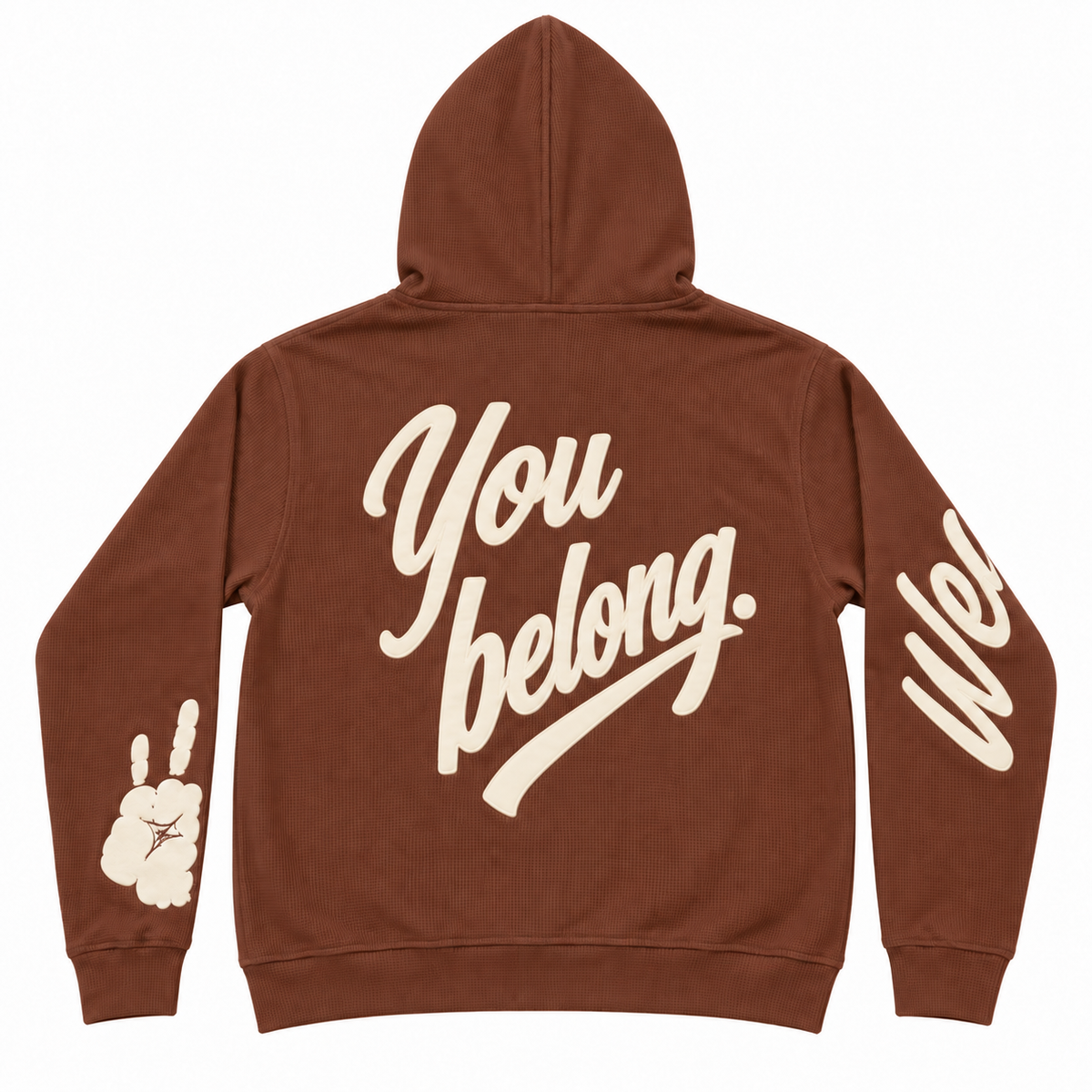 Cuzy T Waffle Zip Hoodie- Rusty