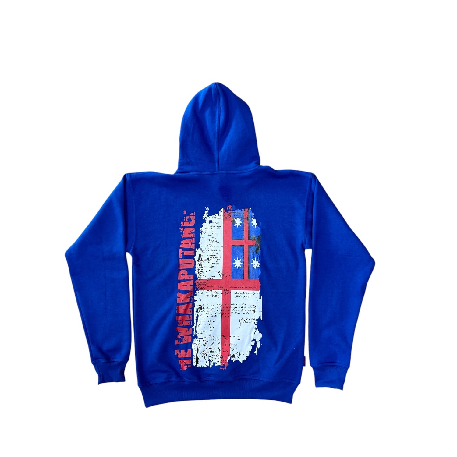 1835 Blue Hoody screen print