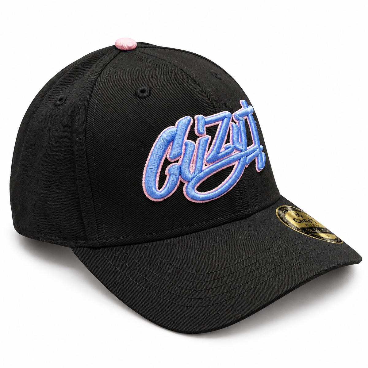 Cuzy T Aframe Blue n Pink on Black