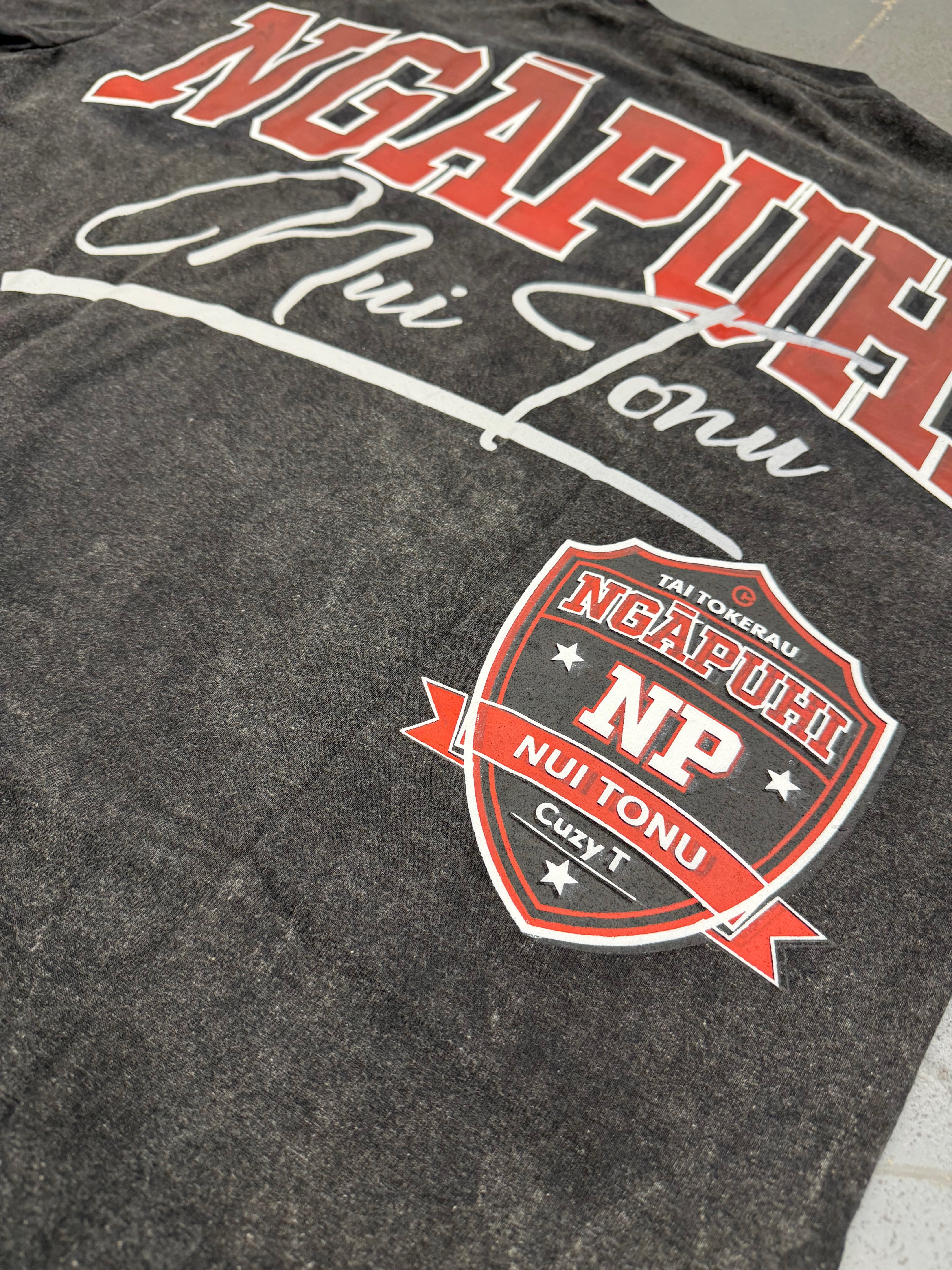 Ngāpuhi Tribal Acid Wash Oversized Tee – Māori Streetwear | Cuzy T