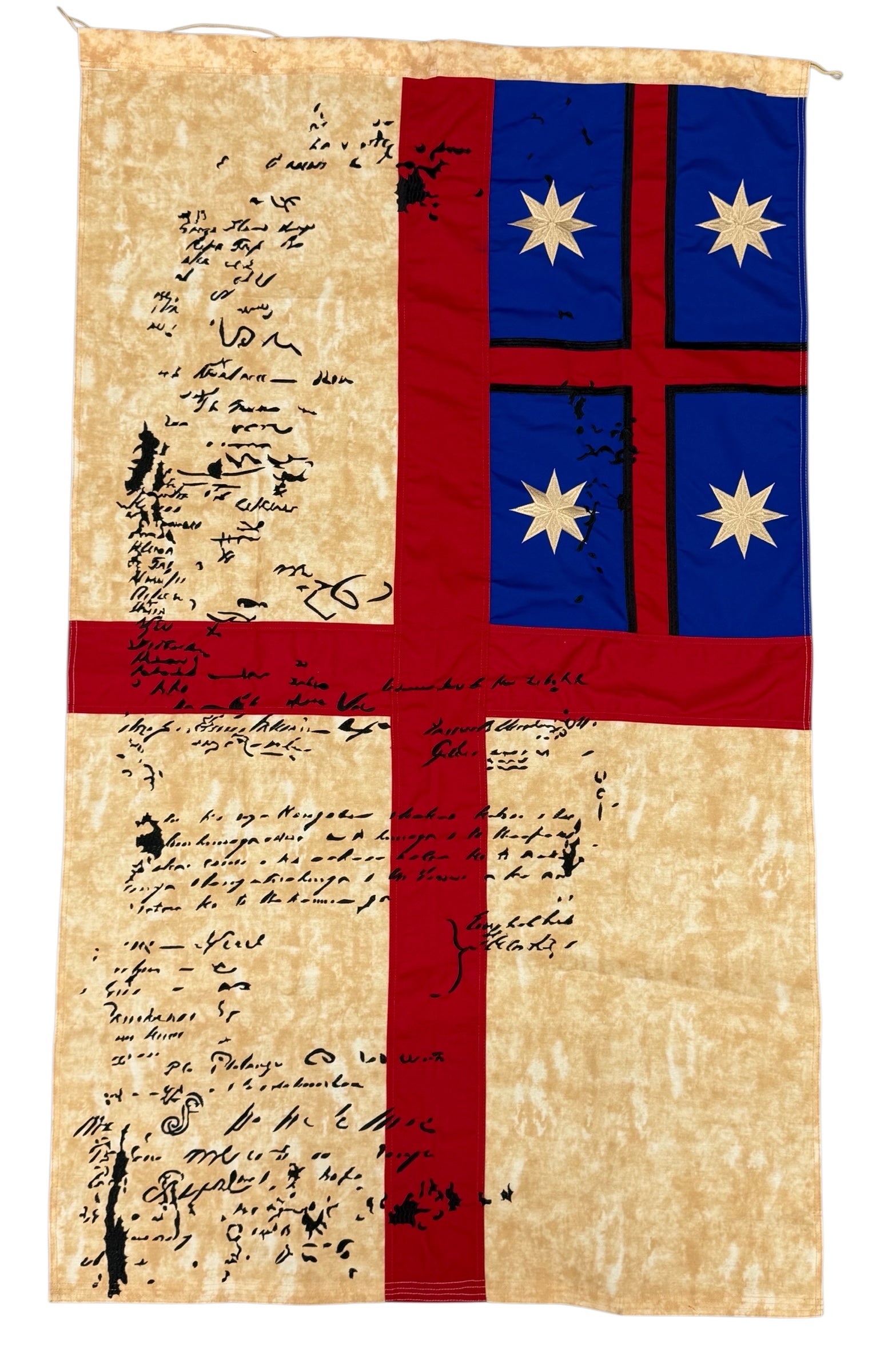 He Whakaputanga Flag with signatures