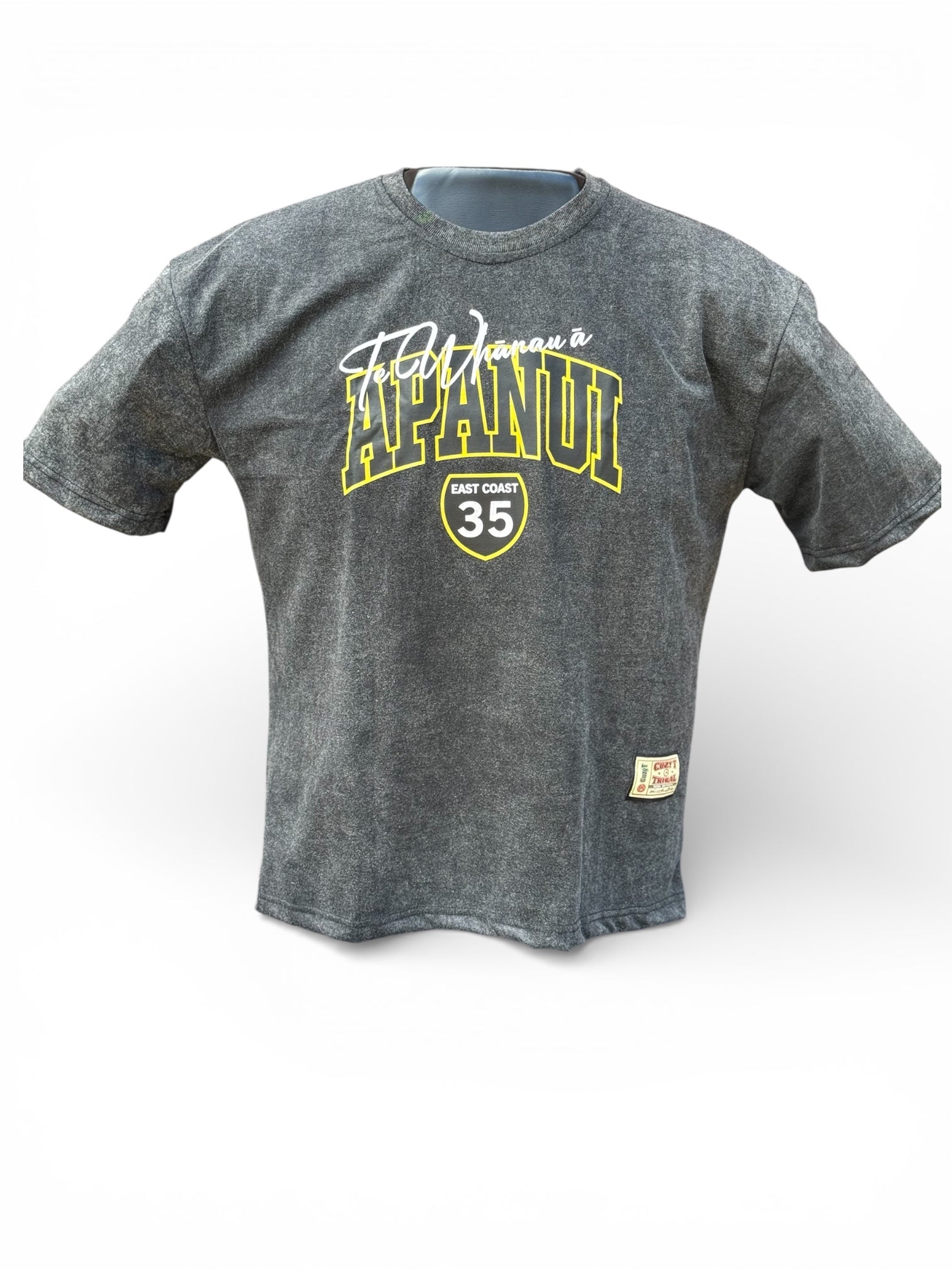 APANUI – Black Acid Wash Drop Shoulder Tee