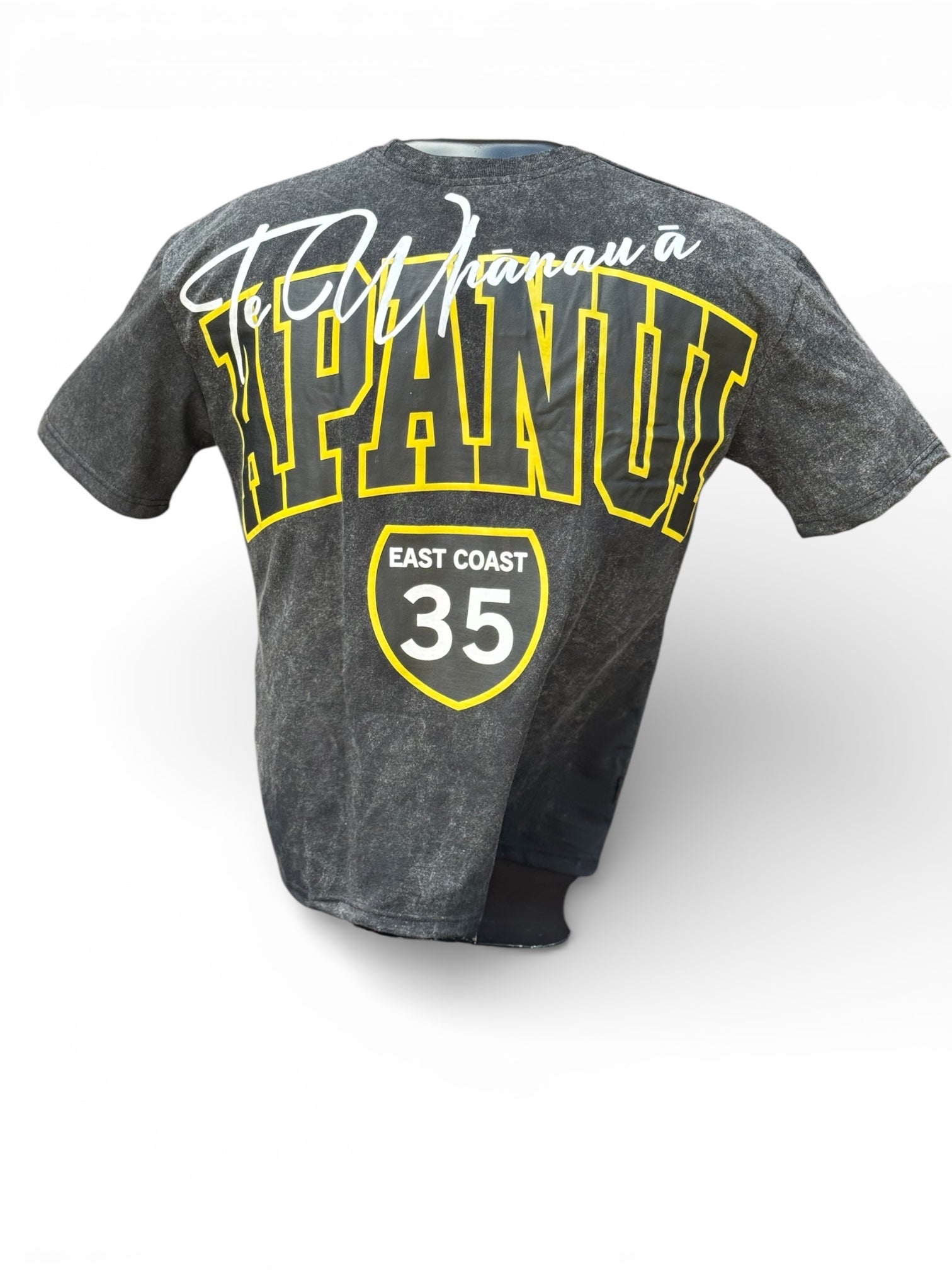 APANUI – Black Acid Wash Drop Shoulder Tee