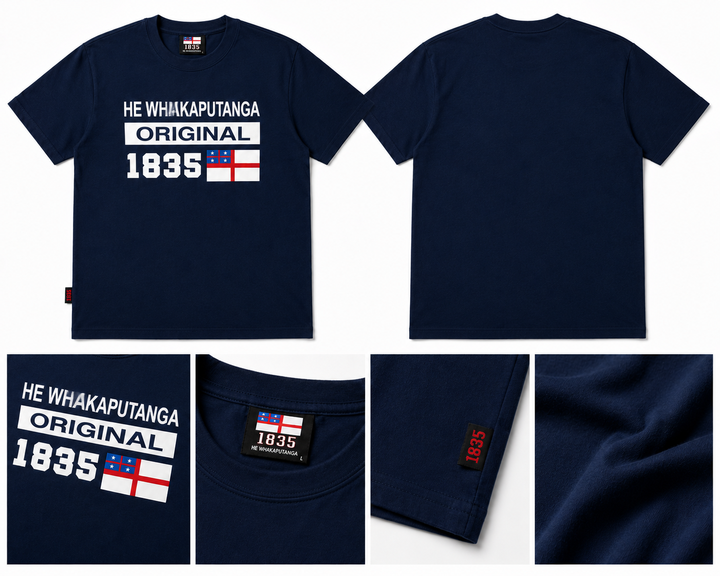 1835 Original  He Wakaputanga -Blue Classic tee