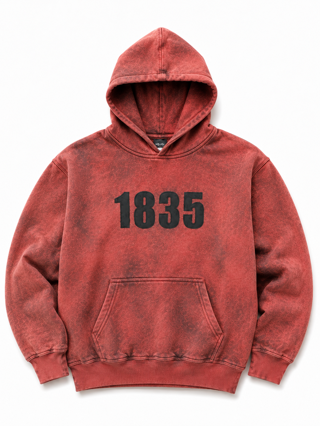 1835 Mana Motuhake Hoodie red black fade