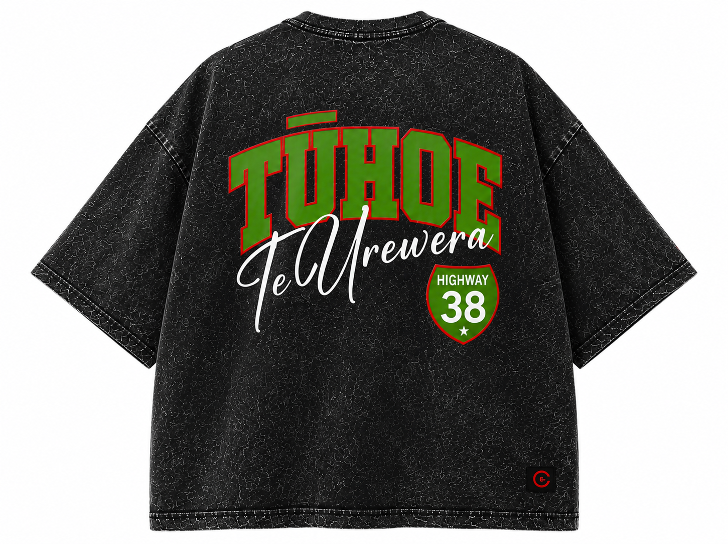 TUHOE – Black Acid Wash Drop Shoulder Tee