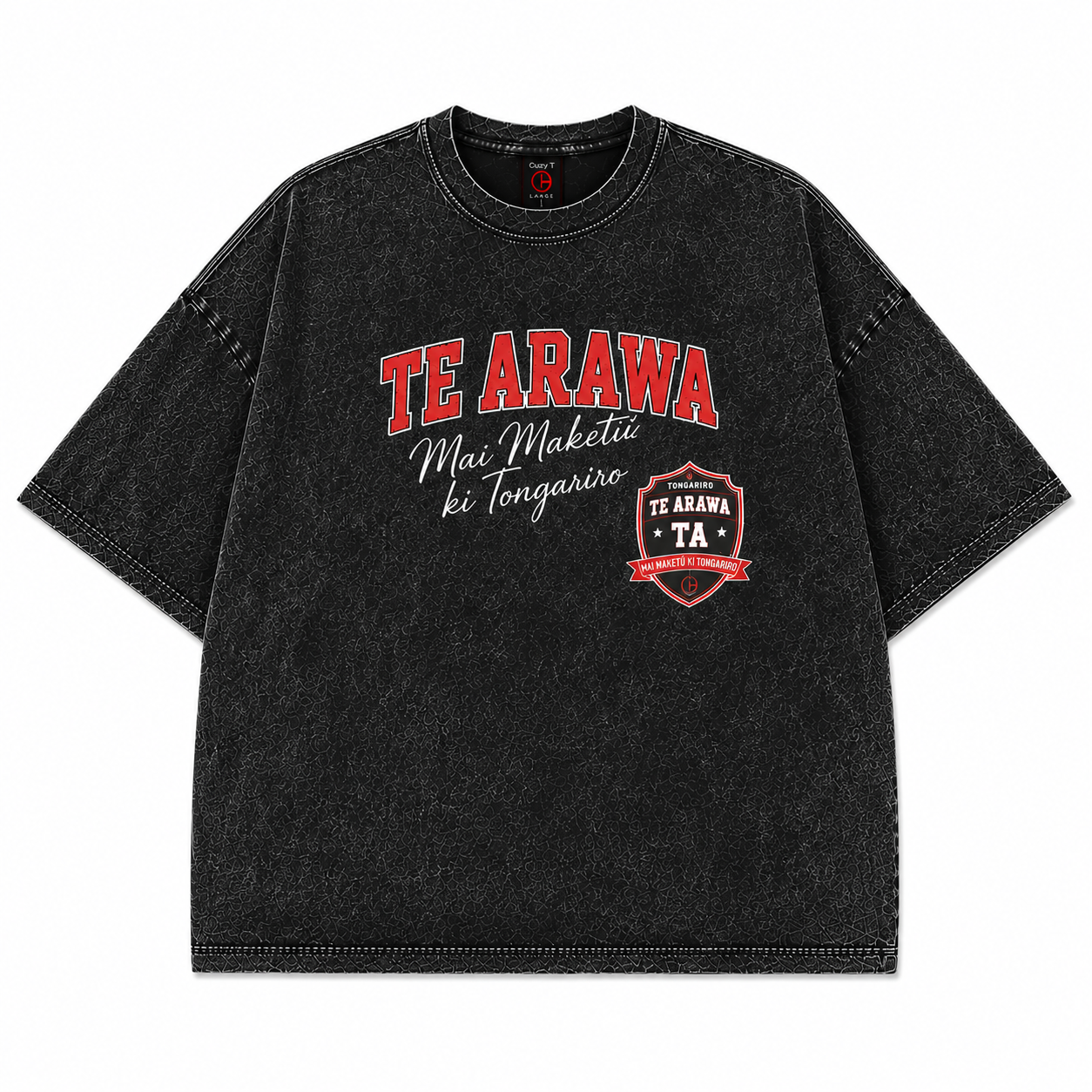 Te Arawa acid wash Tee