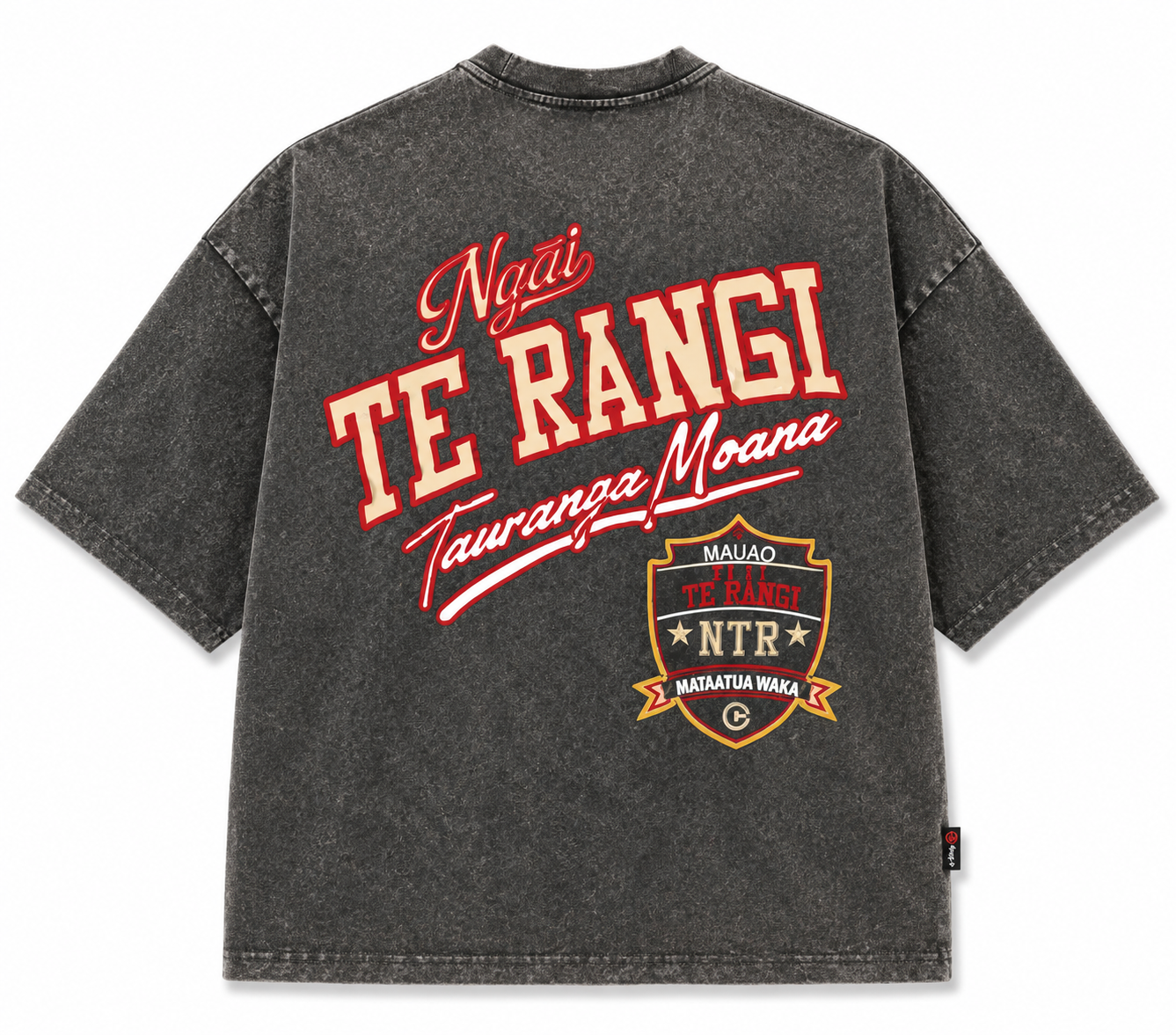 Ngai Te Rangi Acid Wash Over Sized Tee