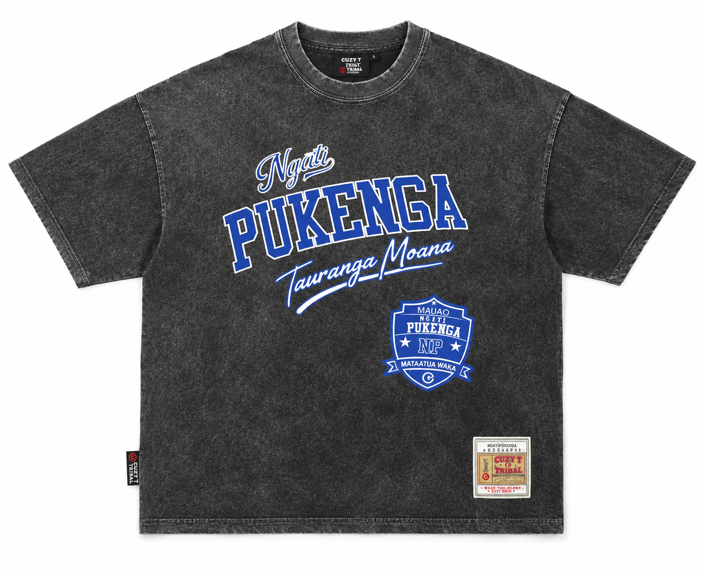 Ngati Pukenga Acid Wash Over Sized Tee