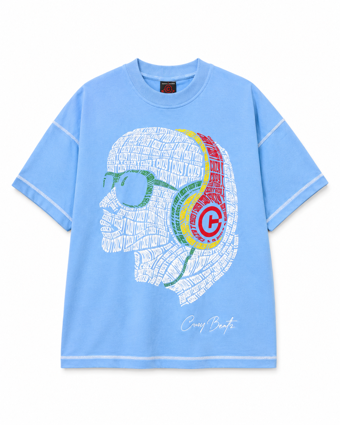 Cuzy Beatz Oversized Baby blue Crew Neck