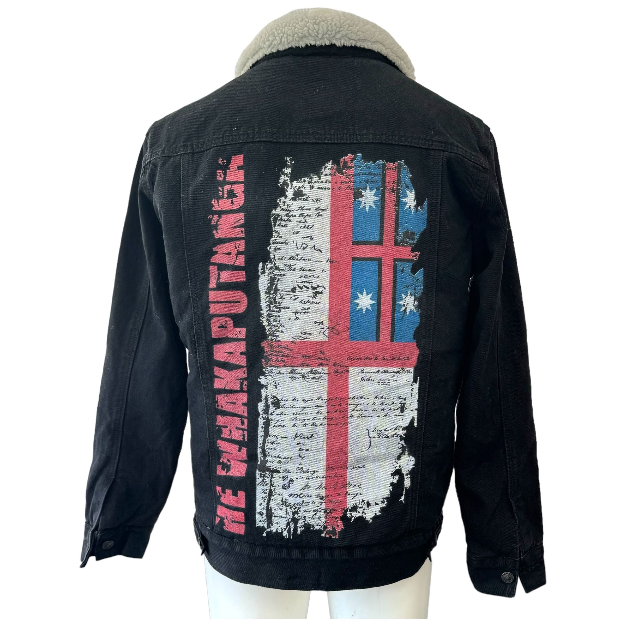 He Whakaputanga Wool Trucker Denim jacket