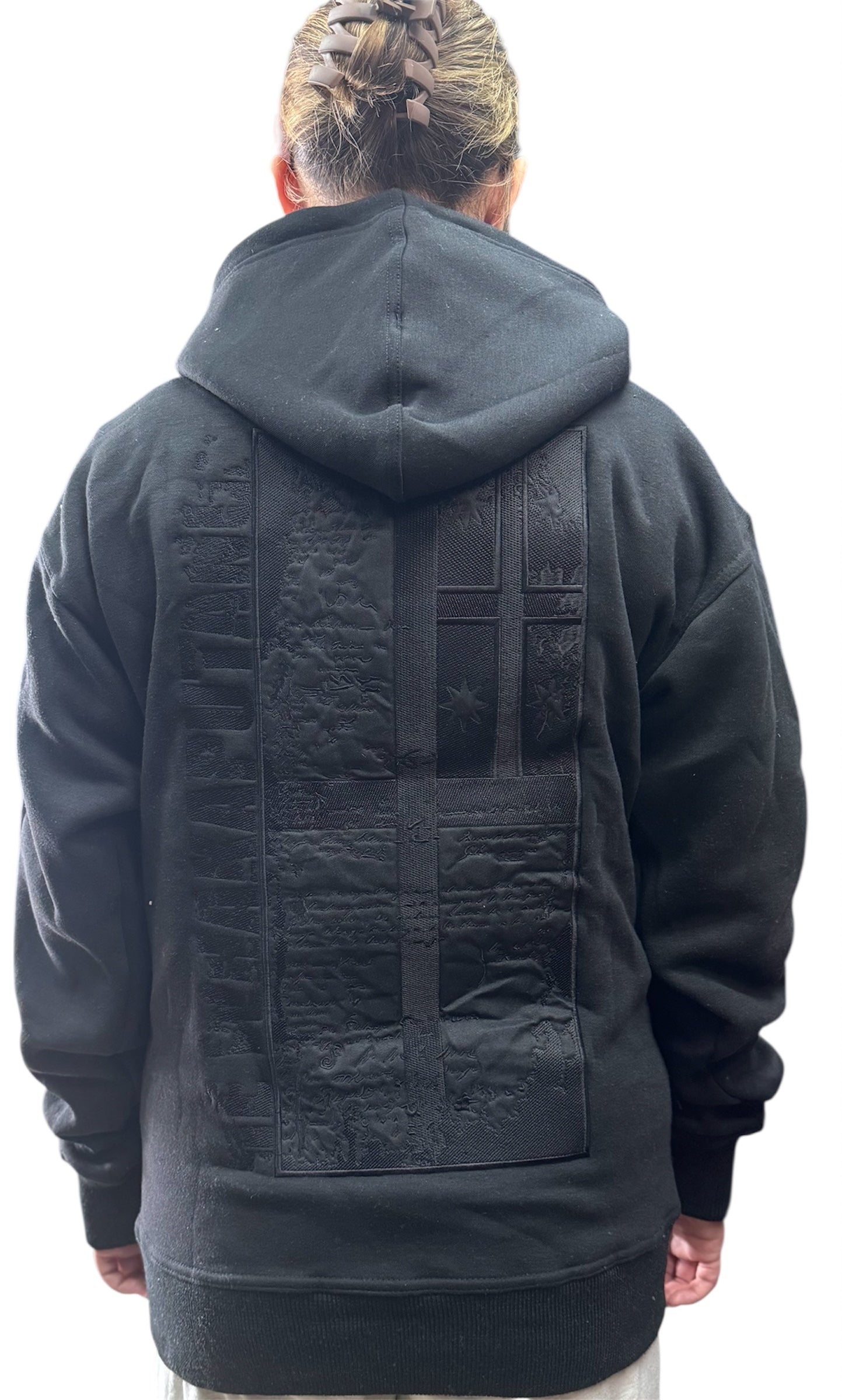 1835 He Whakaputanga Black on Black hoodie