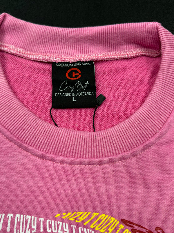 Cuzy Beatz Oversized Pink Crew Neck 1