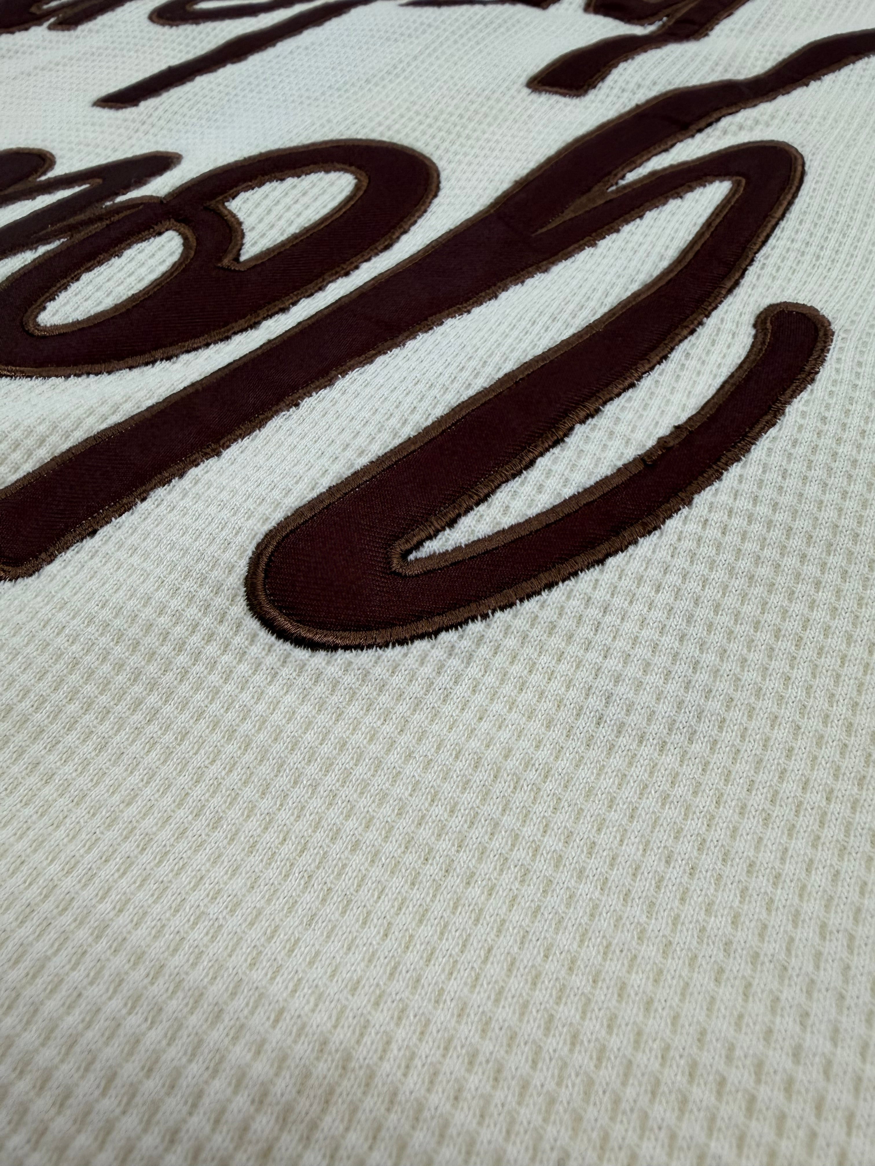Cuzy T Waffle Zip Hoodie- Creme