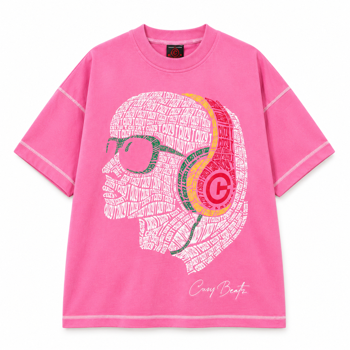 Cuzy Beatz Oversized Pink Crew Neck