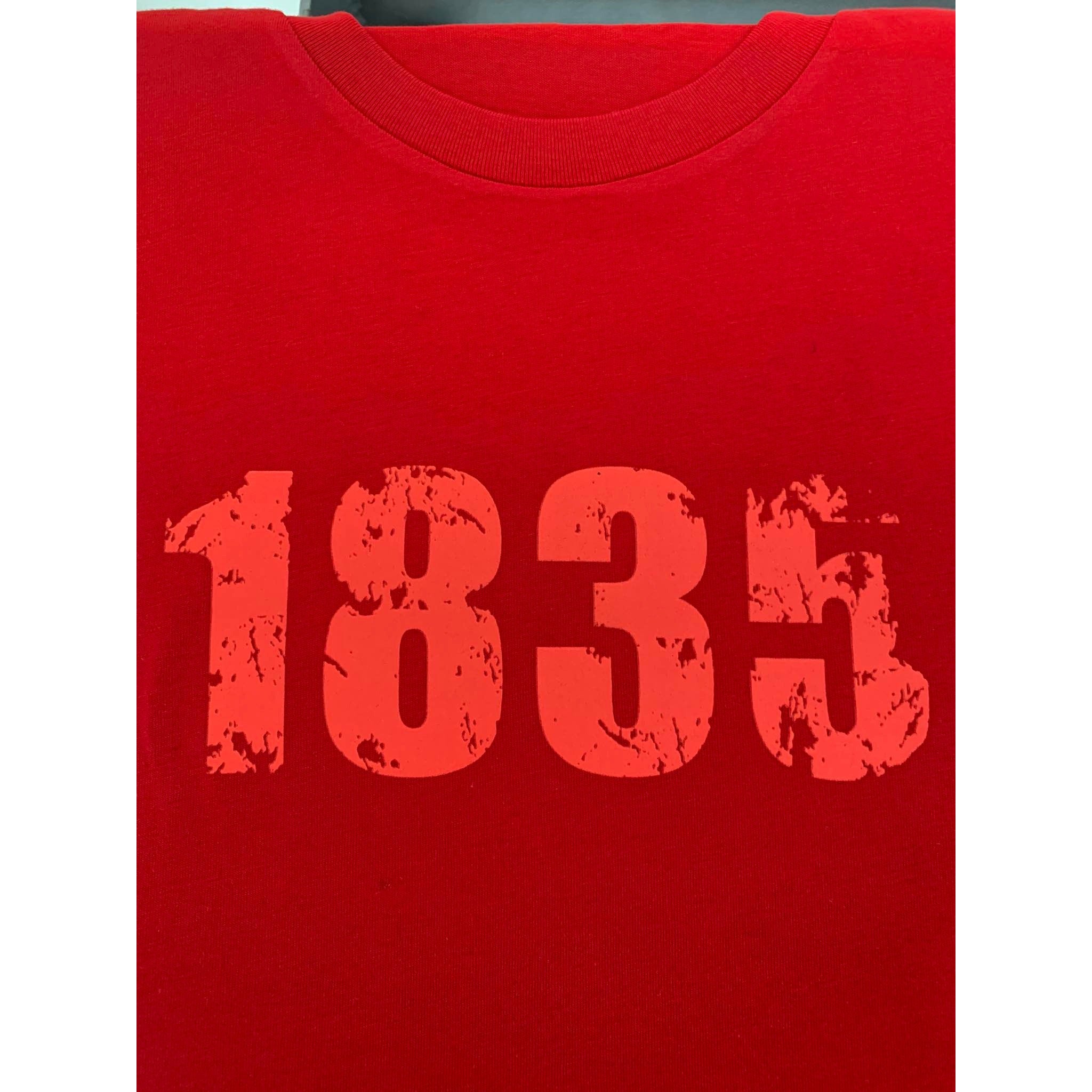 1835 Womans  Scoop Neck Tee-Red