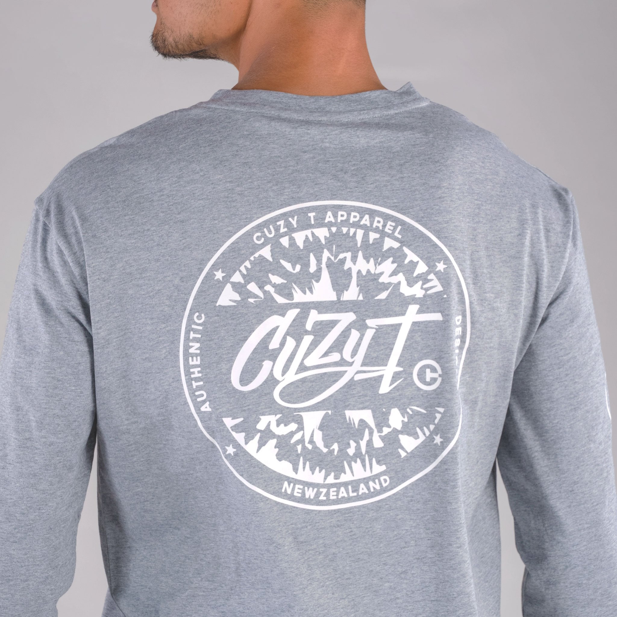 ICONIC LONG SLEEVE TAIL TEE GREY - Cuzy T Apparel