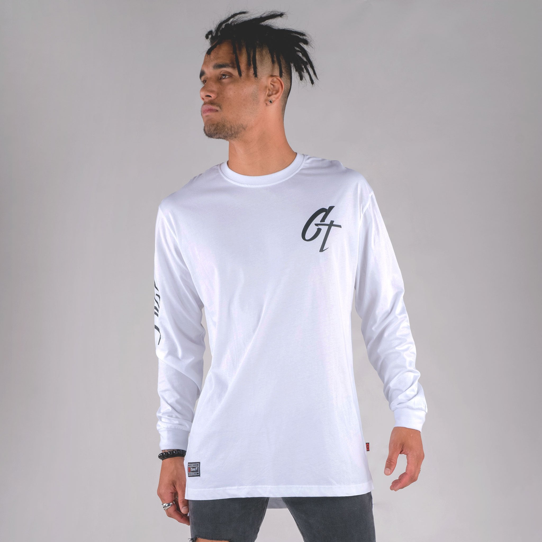 ICONIC LONG SLEEVE TAIL TEE WHITE